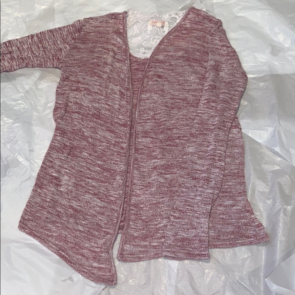 Cape Juby Red/White Sweater with Laced Top Back